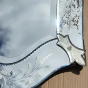 Antique Venetian Heart-Shaped Wall Mirror in Printed Glass, Italy, 1910s