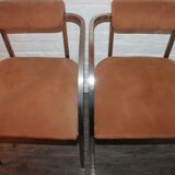Set de 2 chaises Belgo chrome vintage 70's