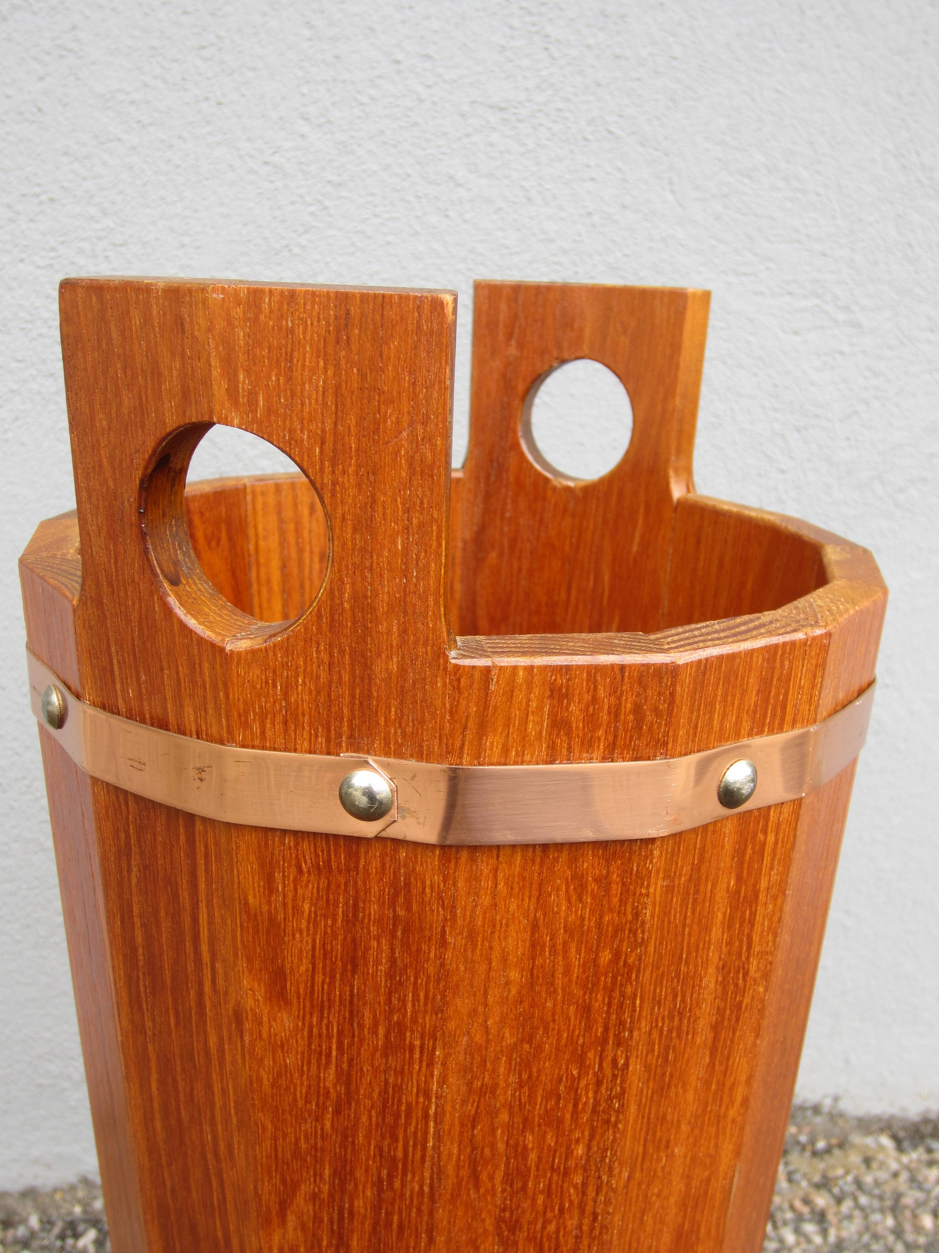 Scandinavian teak umbrella stand by JH Sävsjö