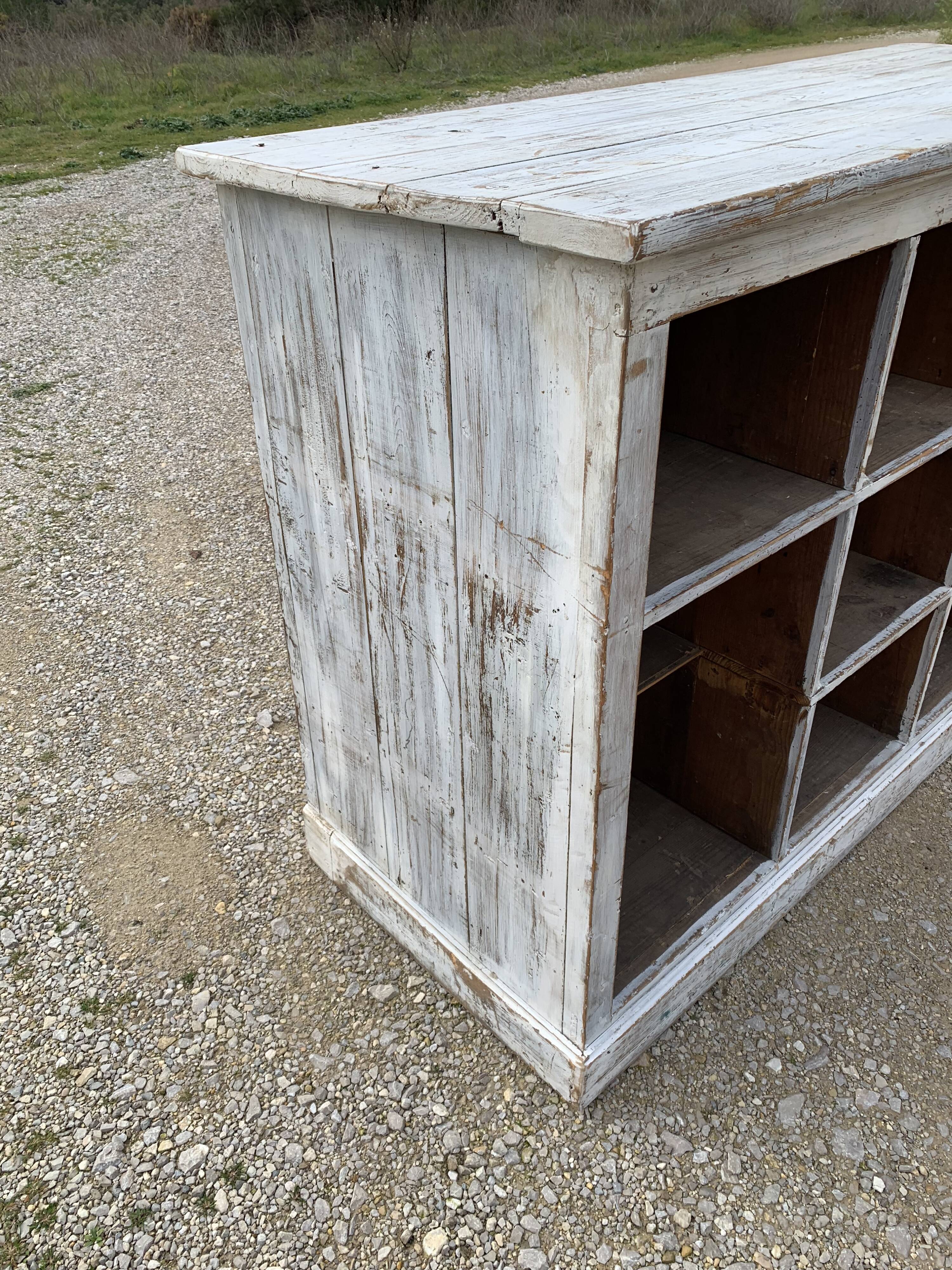 White patinated wooden craft