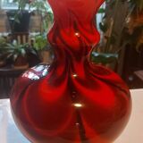Vintage red opaline vase