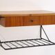 Pair of Scandinavian bedside tables to hang in teak 1960