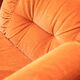Orange chenille sofas, two and three seats, set of 2, 1970s