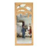 Large "palm" mirror in rattan
