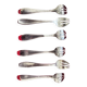 6 Oyster forks, Art Deco period 1930 - solid silver, initials YD