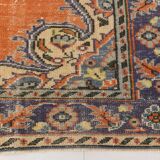 6x9 Turkish Classic Pattern Orange Green Vintage Rug, 174x279Cm