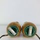 Pair of pine lamps, turned wood, vintage