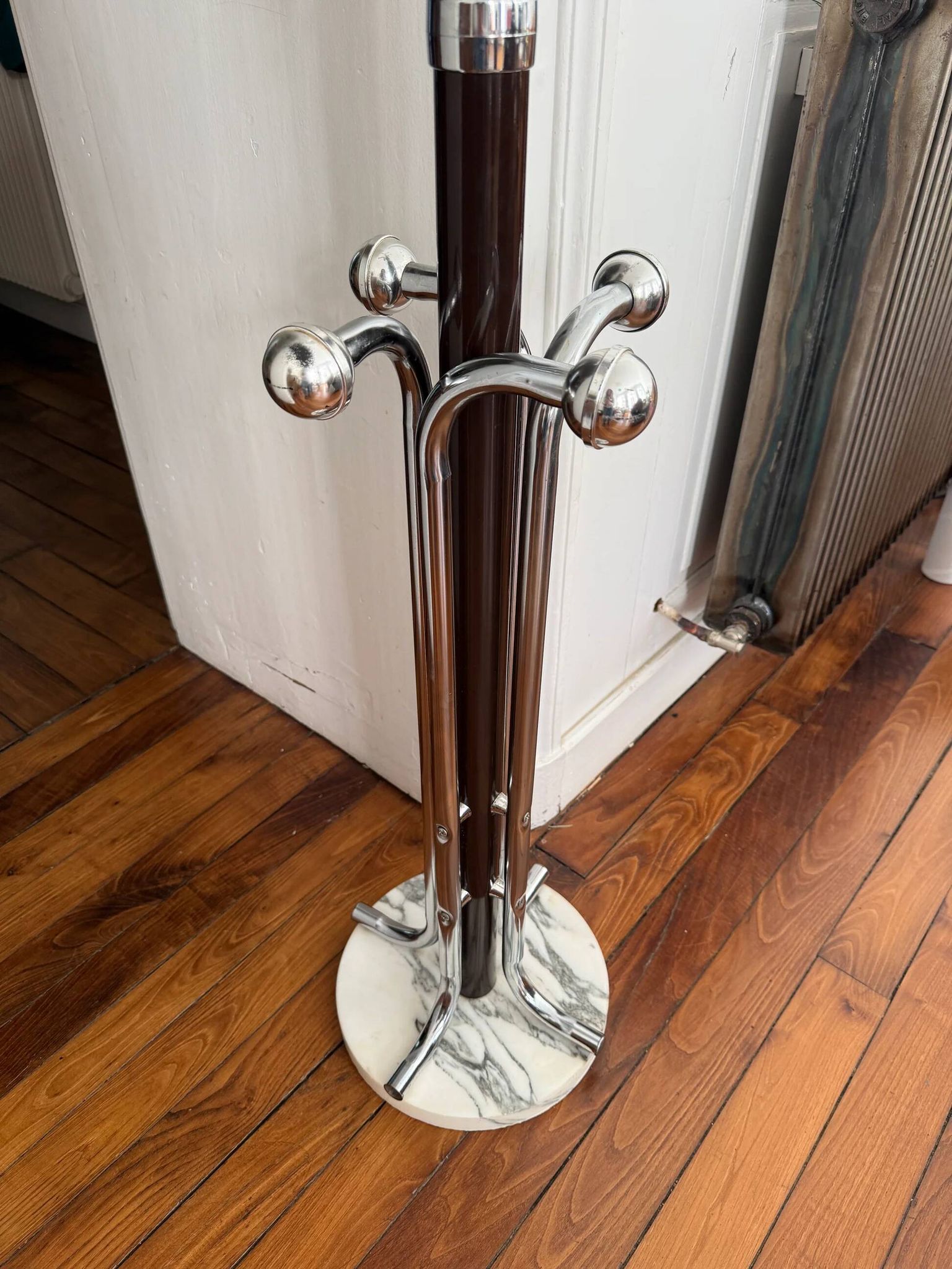 Metal coat rack with 12 hooks - 1970s