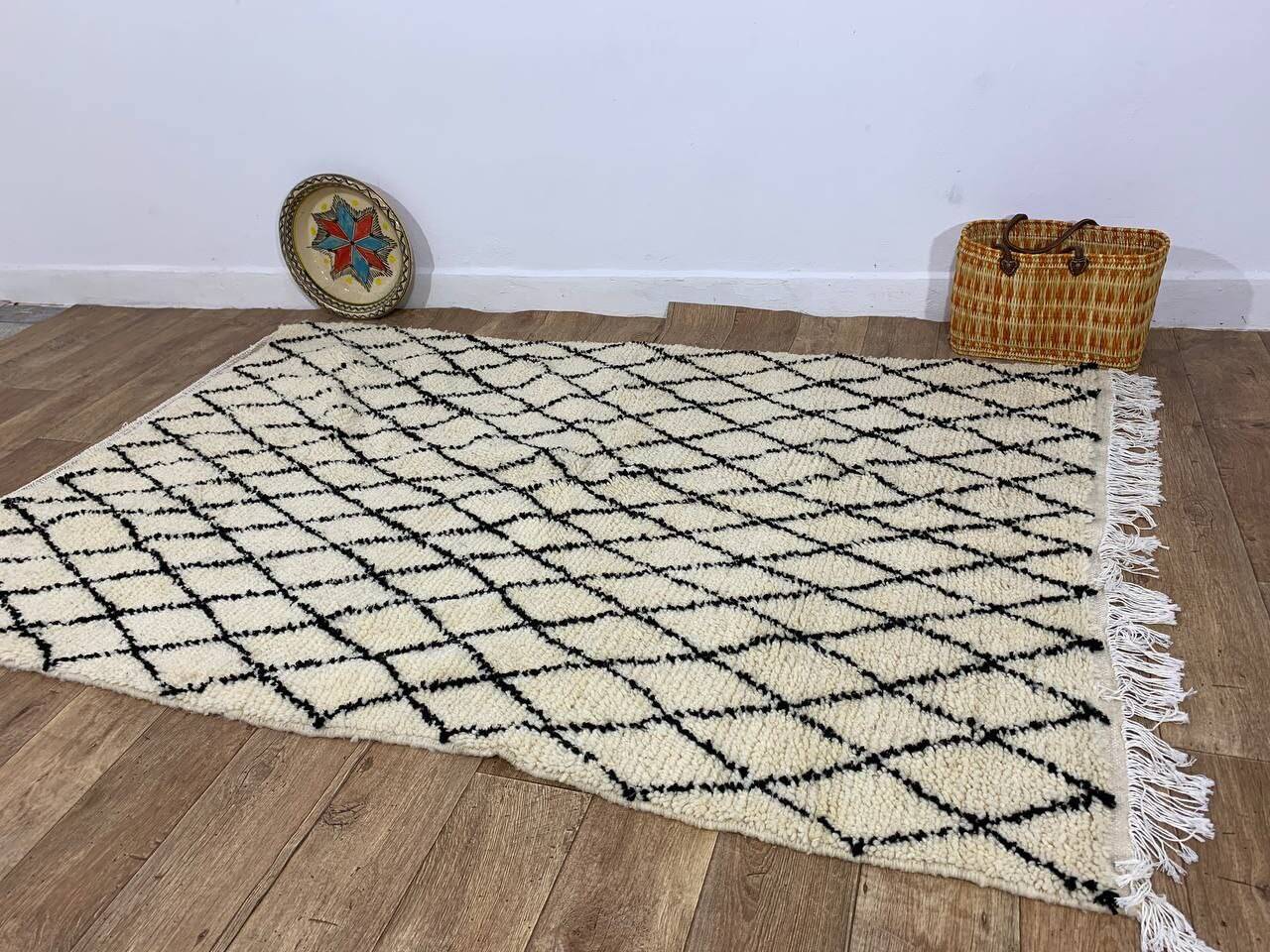 Tapis berbère marocain artisanal fait main 210 x 130 cm
