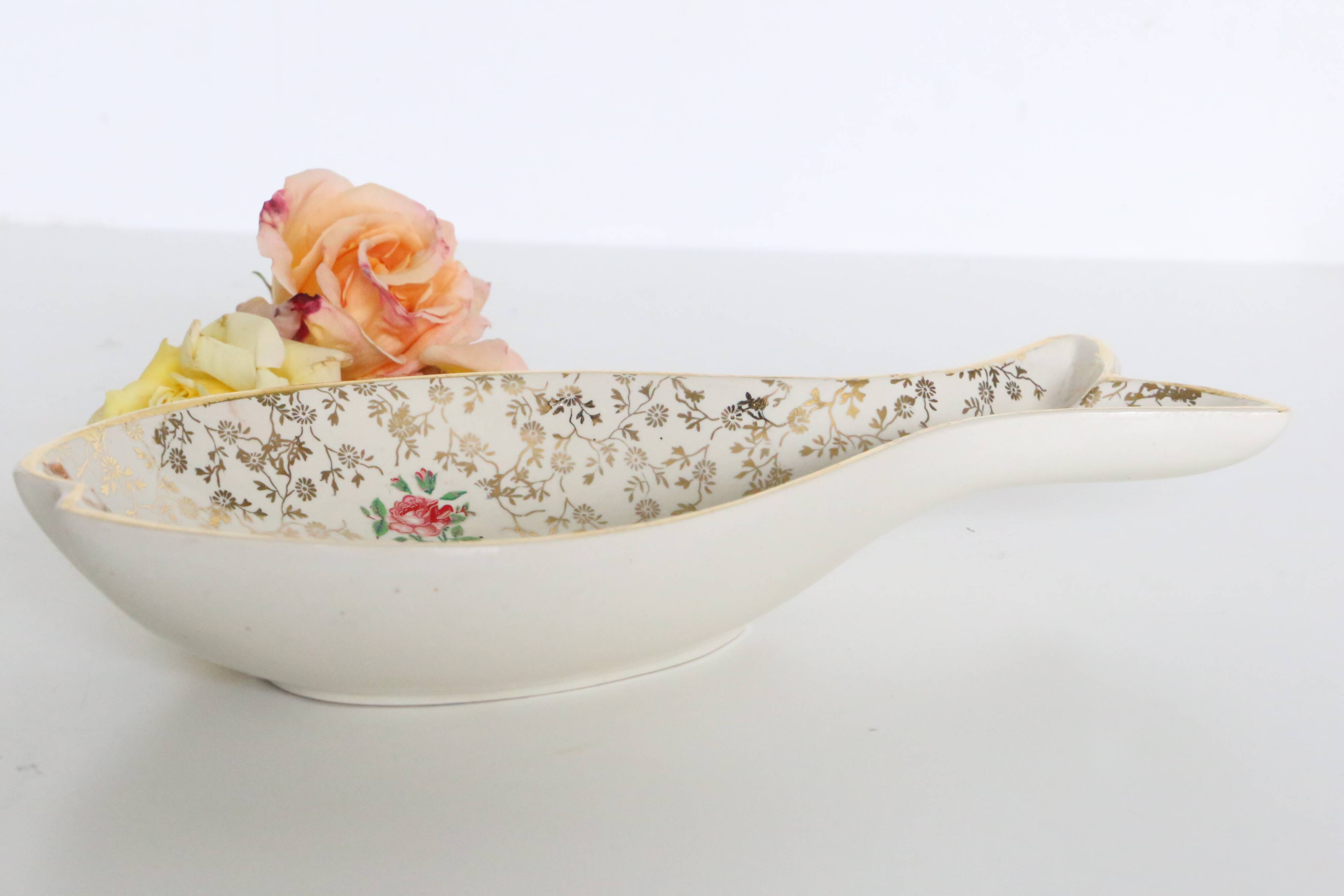 Ceramic ravier, fish shape, Sarreguemines