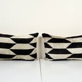 Set of two ikat velvet pillows