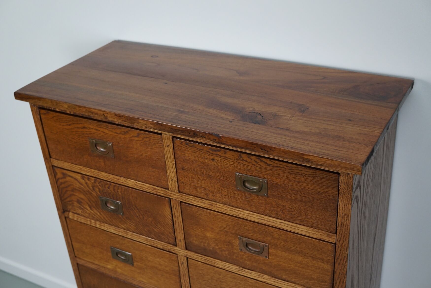 English Oak Apothecary / Filing Cabinet Campaign Style, 1930s
