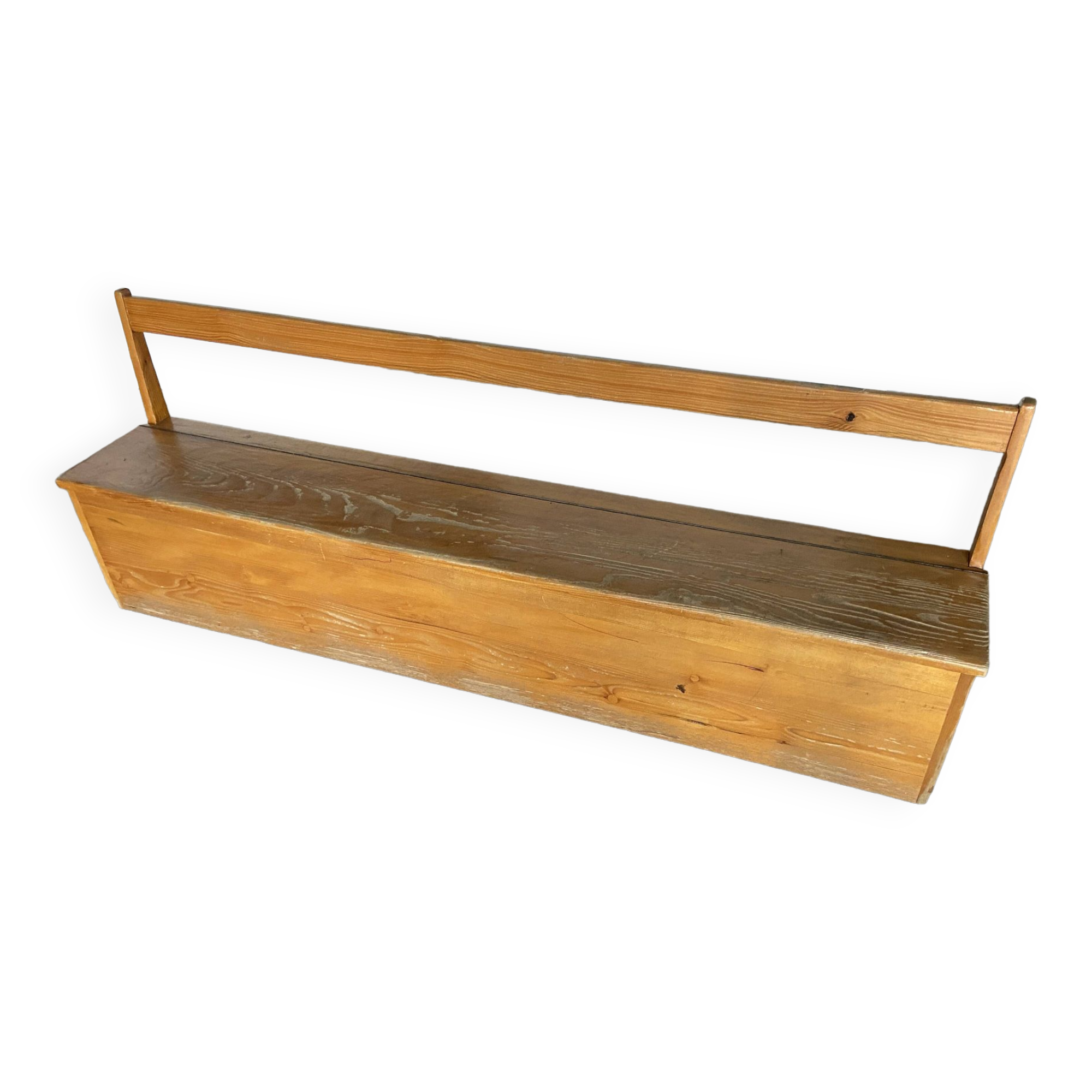 Vintage nursery school chest bench 1980s in pine