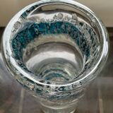 Vintage cylindrical crystal vase with inclusion