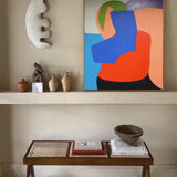 Blue orange abstract art "abandonment to the other"