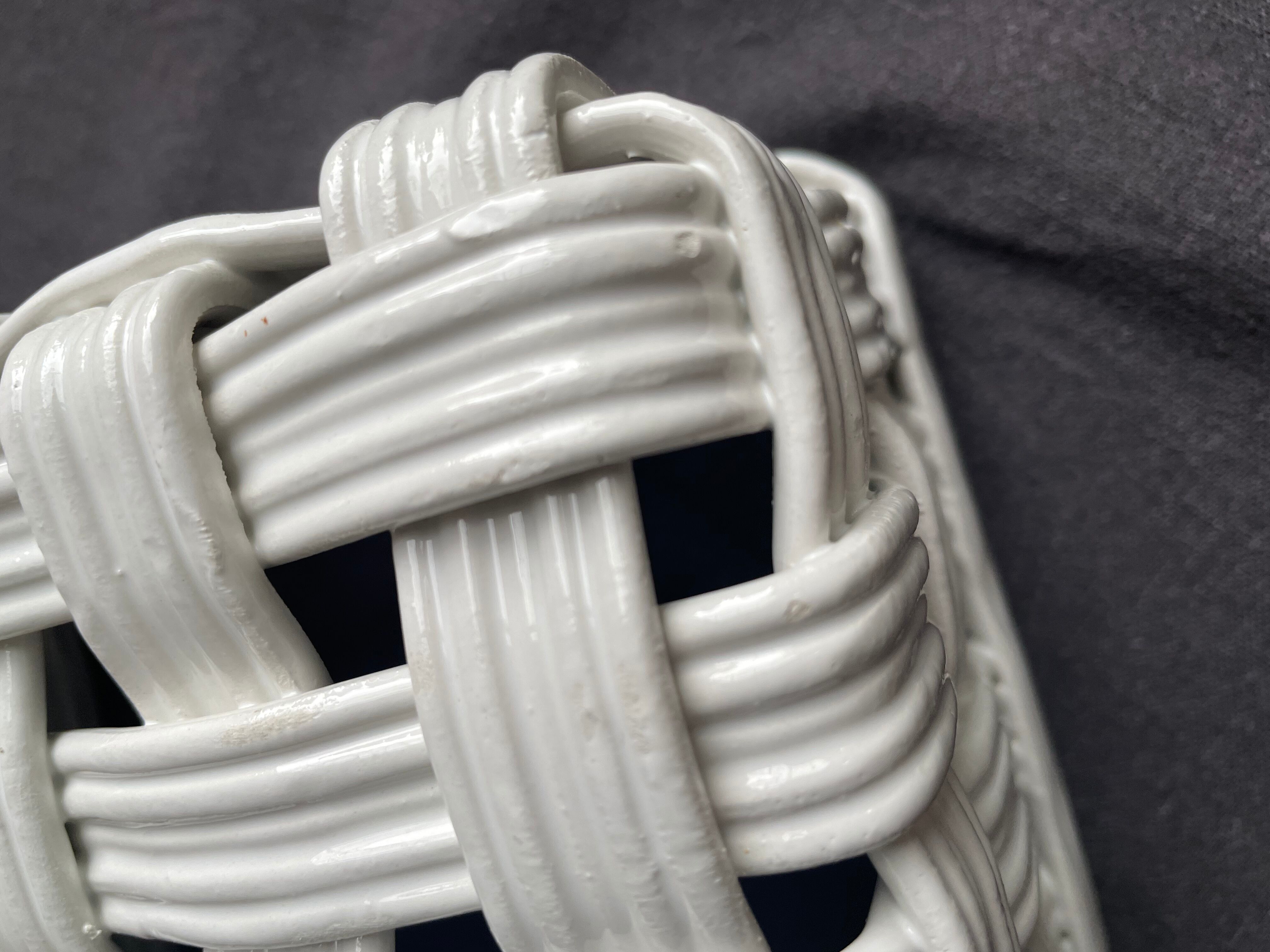 White ceramic basket