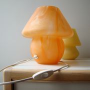 Lampe champignon vintage en verre soufflée artisanalement