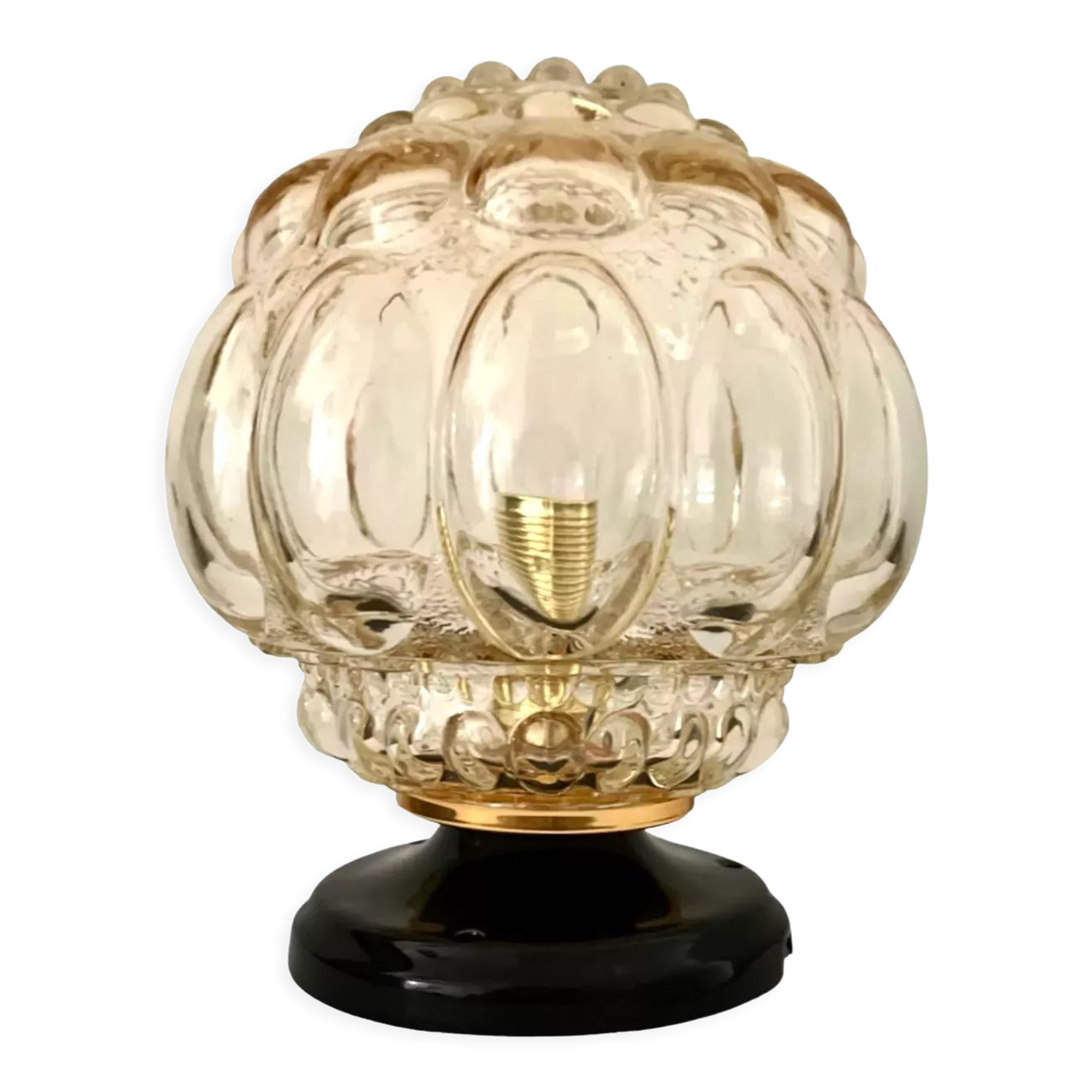Wall lamp in gilded bubble glass