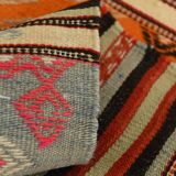 Red & Orange Mid Century Modern Kilim Rug, 174x267Cm