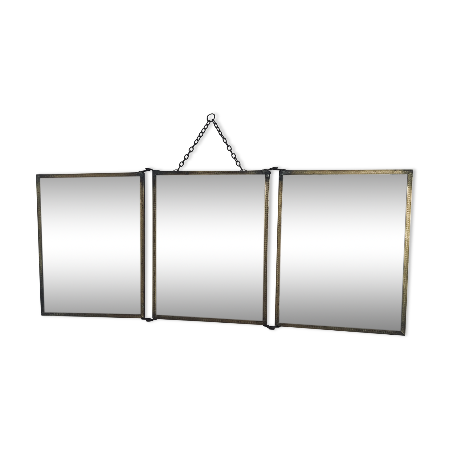 Triptych barber mirror 53x22cm