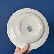 Set of 4 blue deep plates Terre de Fer Moulin des Loups summer