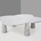 White Carrara Marble Eros Quadrifoglio Coffee Table by Angelo Mangiarotti for Skipper, 1990s