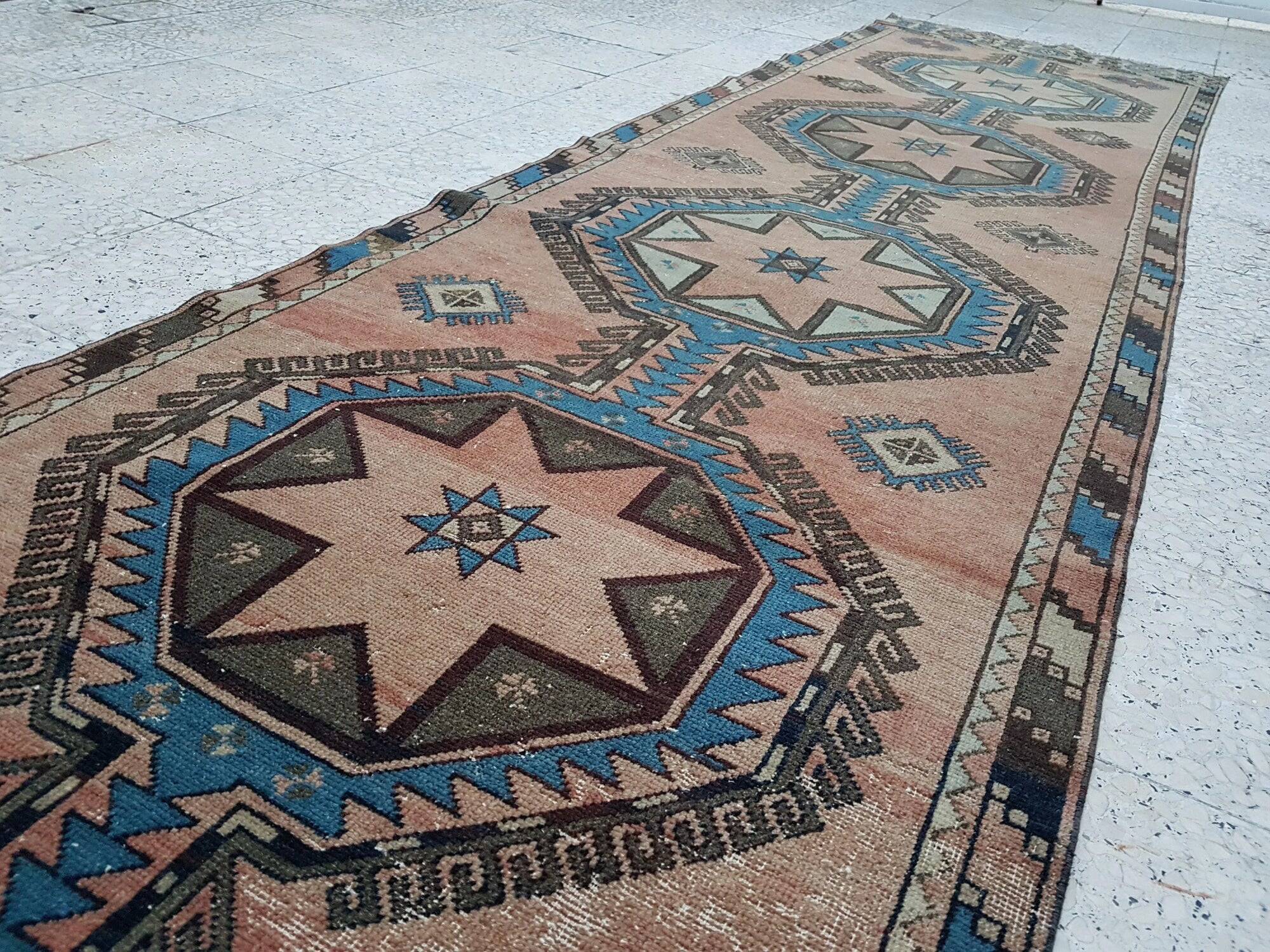 Tapis de couloir turc vintage