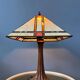 Lampe de table Tiffany colorée en vitrail, style Art déco
