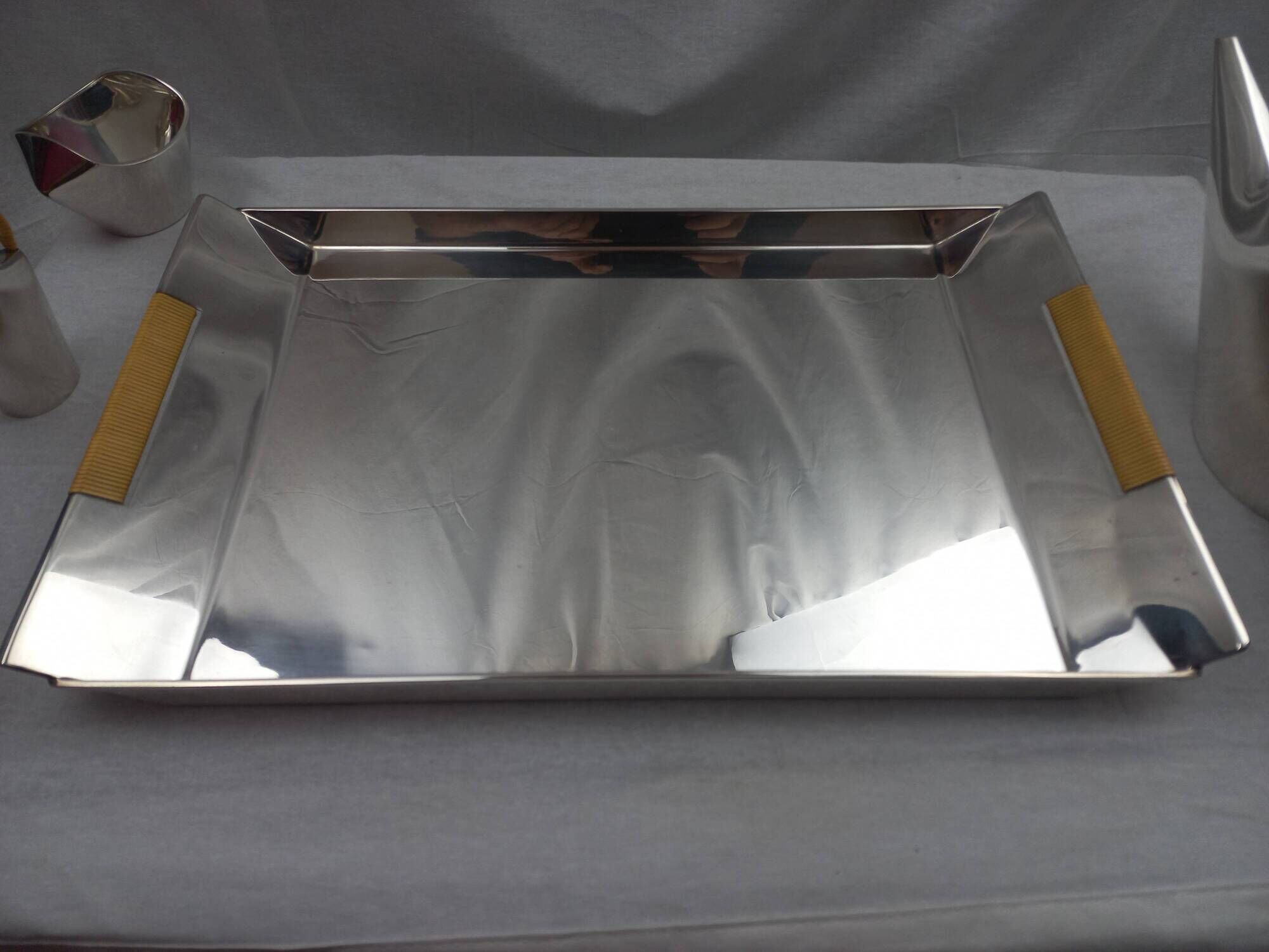 Christofle gallia como - service the lino sabattini 1957 silver metal rattan tbe