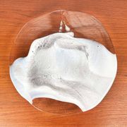 Vintage German glass plate or bowl by Hans Jürgen Richartz for Richartz Art Collection, Mathildenhütte, Solingen, Germany.