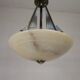 Art Deco style pendant light with alabaster shade, 1980s