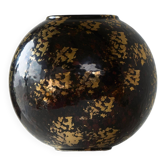 Art Deco vase in Italian ceramic with gold glitter from the 1940s.