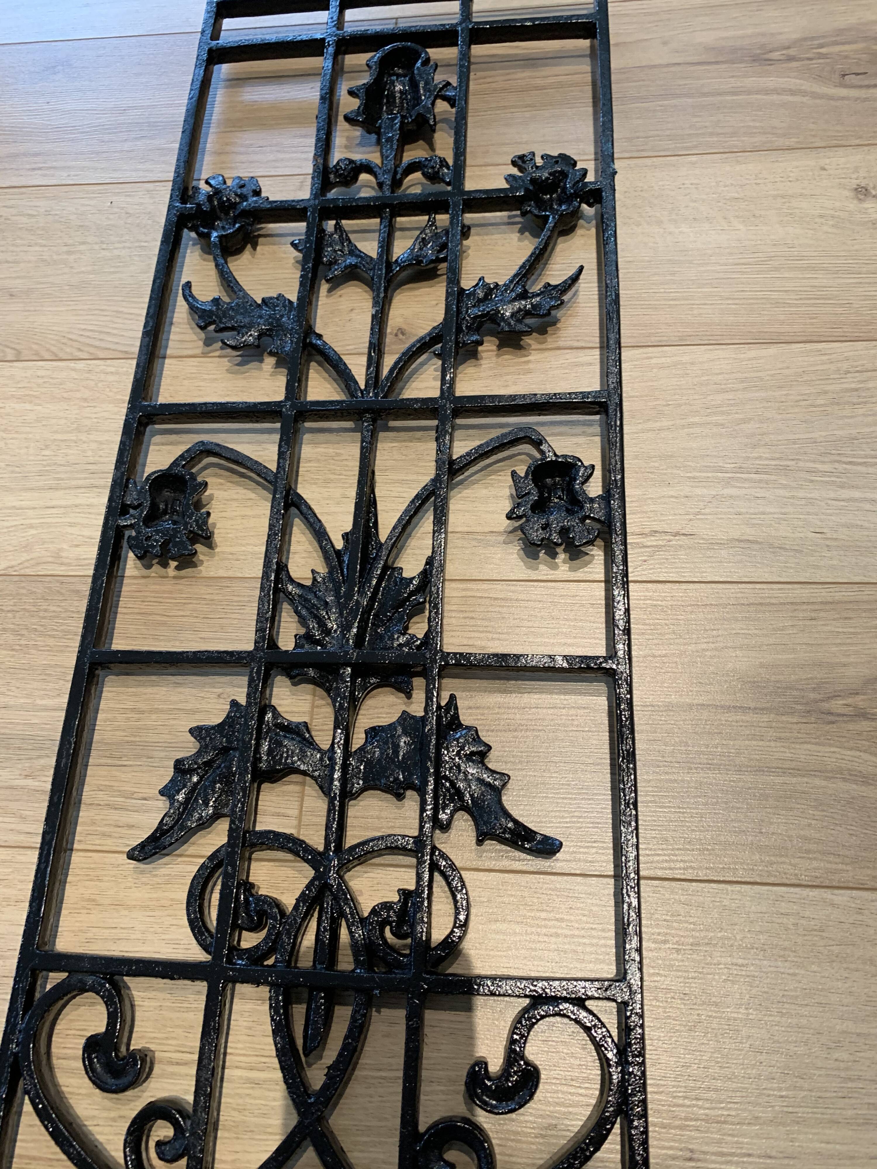 Art nouveau 2 cast iron grills top deco indoors and outdoor stitches