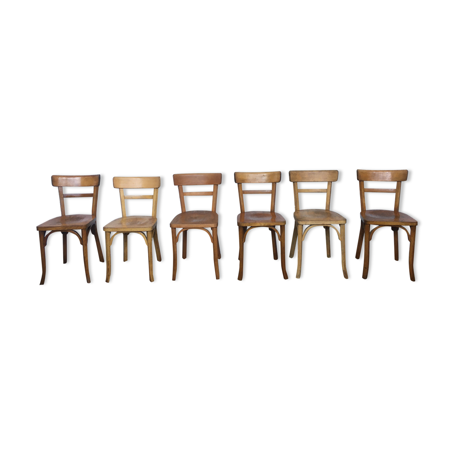 Série de 6 chaises bistrot Baumann troquet brasserie parisienne