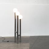 Vintage German floor lamp from the 1970s in glass and metal.