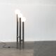 Vintage German floor lamp from the 1970s in glass and metal.