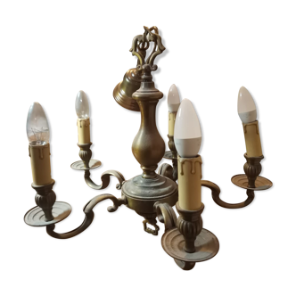Louis XV chandelier in solid brass