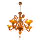 Contemporary Translucent Orange Murano Glass Chandelier