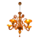 Contemporary Translucent Orange Murano Glass Chandelier