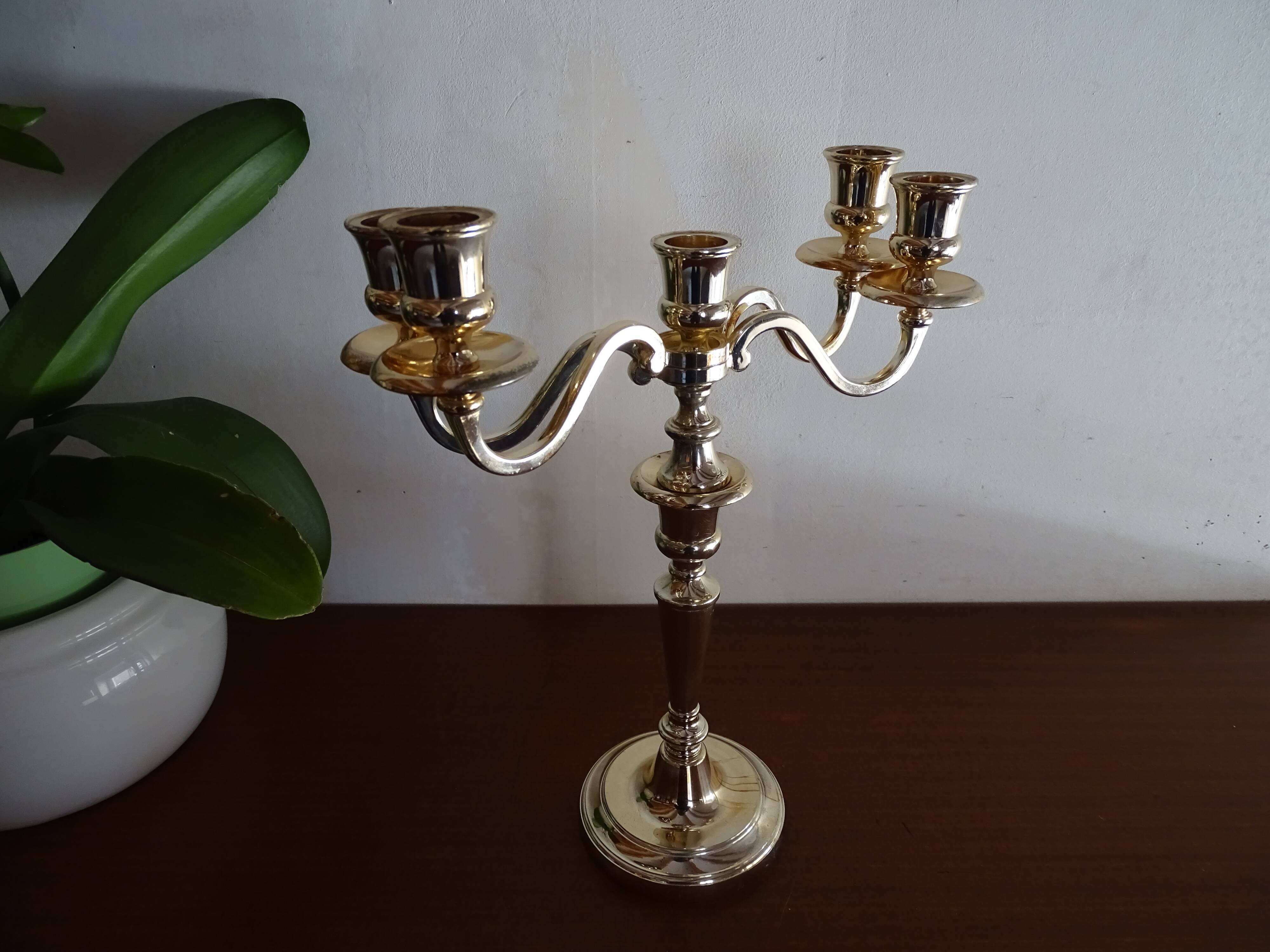 Candlestick 5 burners vintage chromed metal