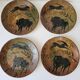 Set of 4 prehistoric rock plates Vallauris Vintage Diameter 20.