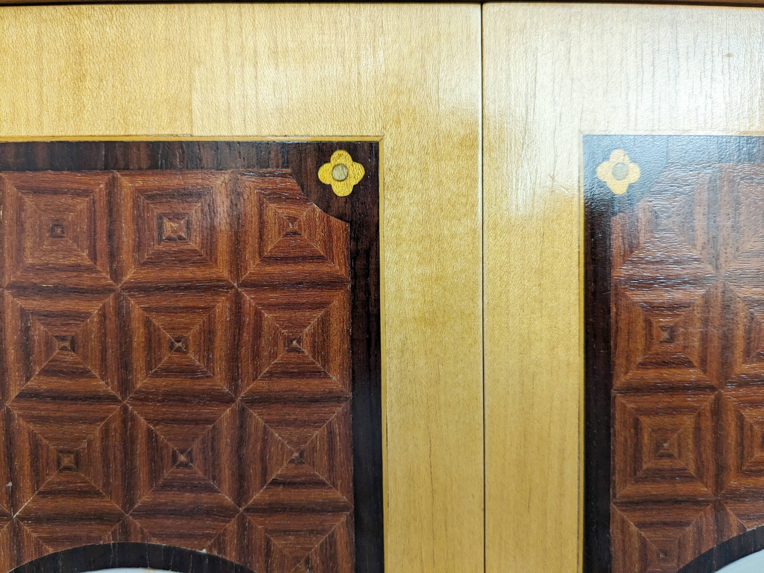 Wall cabinet with inlays, corner cabinet