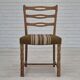 1970s, set of 4 Danish dining chairs in oak wood, green furniture wool.