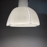 Frosted glass pendant in the shape of a white flower by Glashütte Limburg.