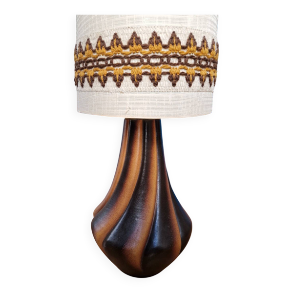 Lampe vintage de caractère avec abat-jour d’époque h 132cm