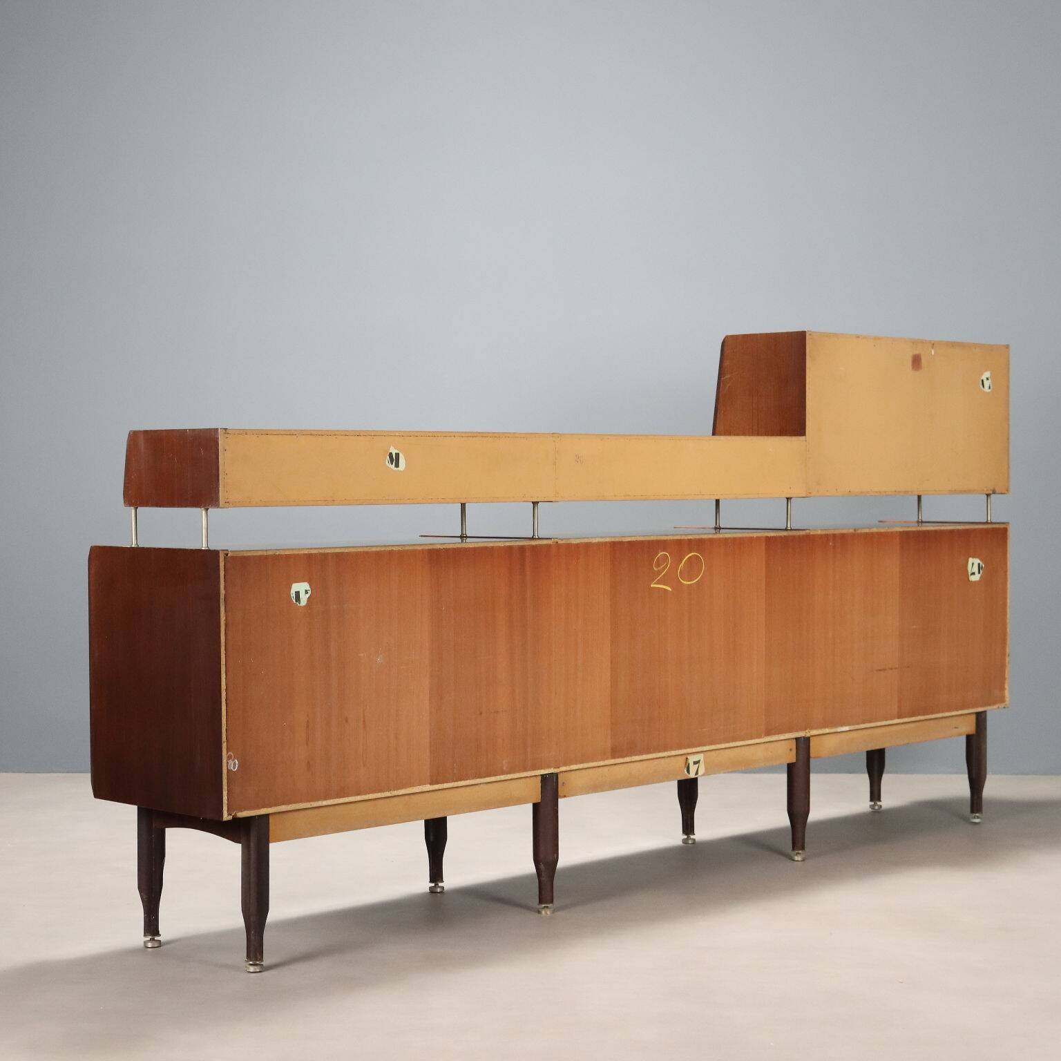 Vintage sideboard in exotic wood, Italian design, 1960s, original
