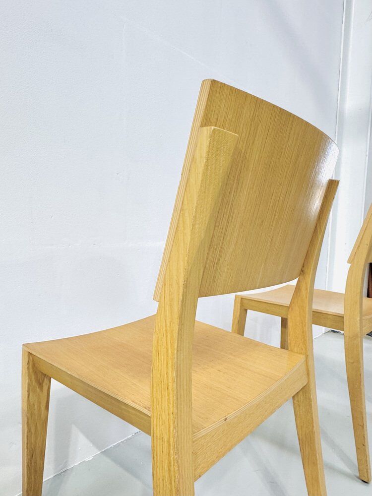 Vintage beech dining chairs, 1980s, set of 8