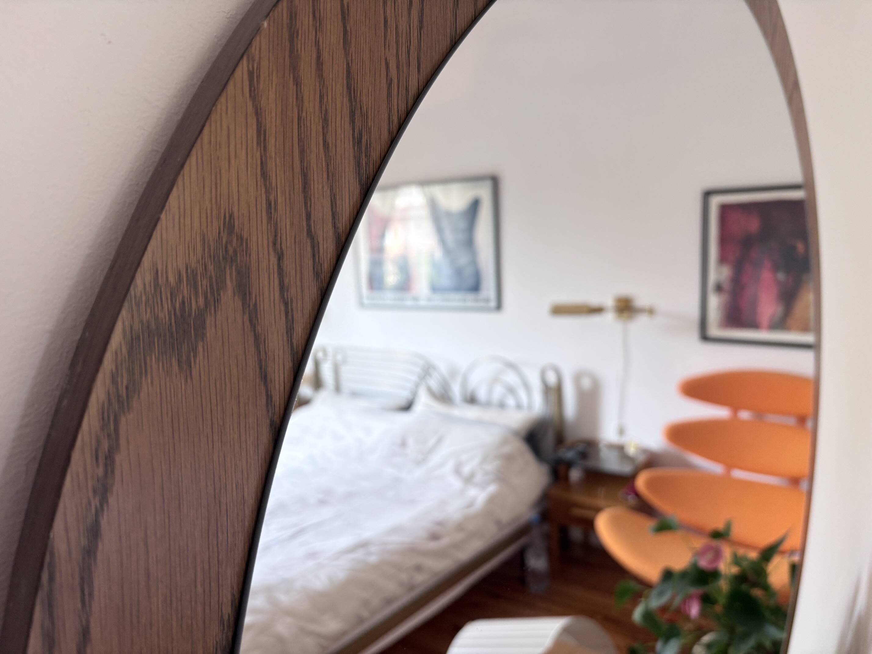 Miroir scandinave XL, 94 cm, années 1960