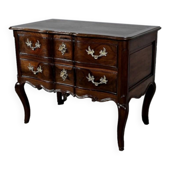 Commode Sauteuse en Amarante et Acajou, époque Louis XV – XVIIIe