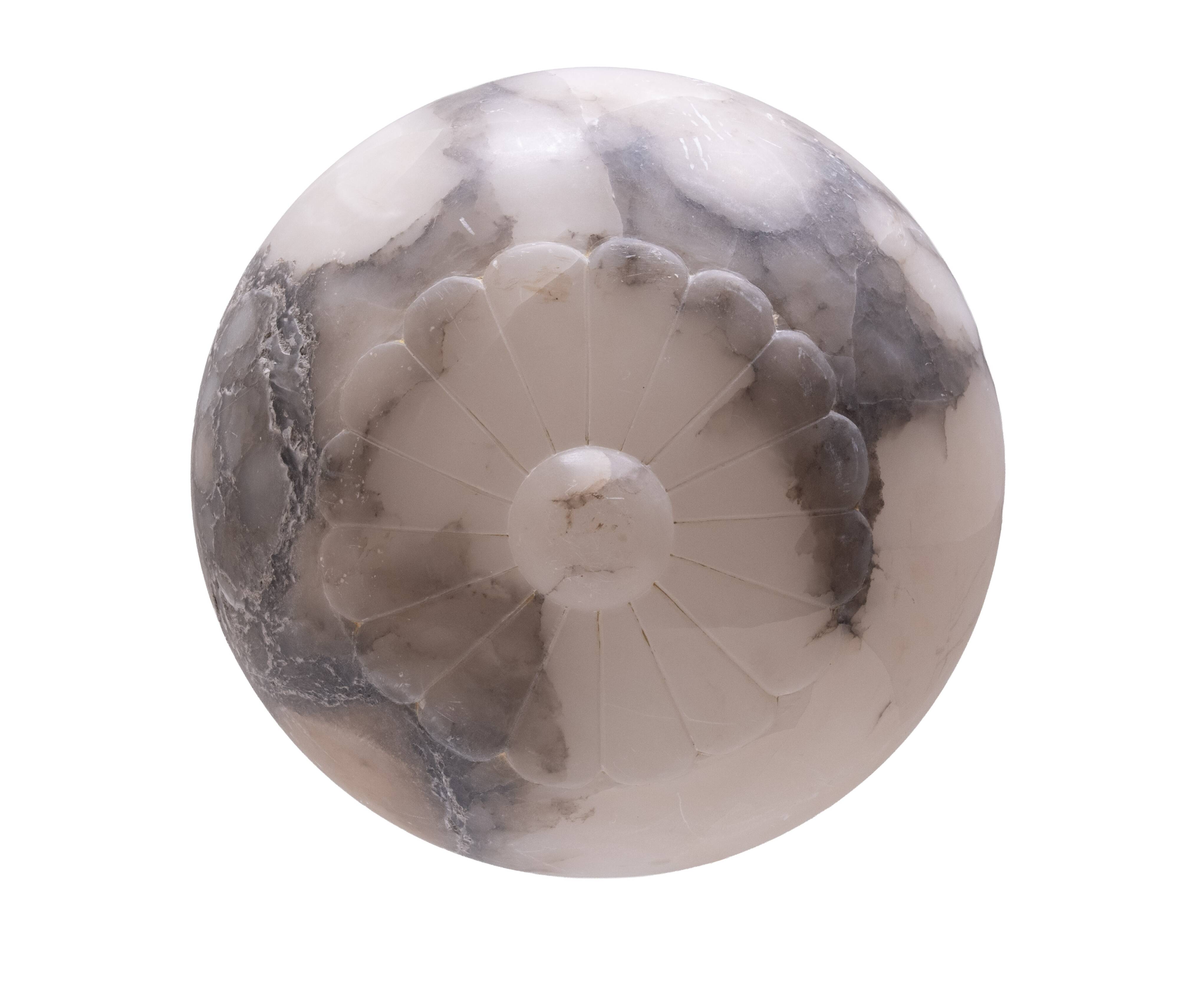 Stunning French Alabaster pendant lamp 1920s